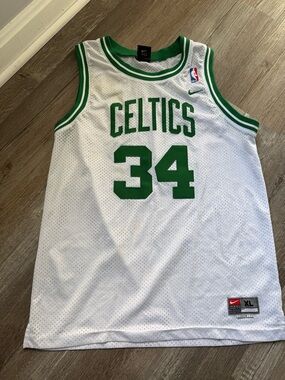 Nike White & Green Celtics #34 Paul Pierce Basketball Jersey YOUTH XL FLAWS